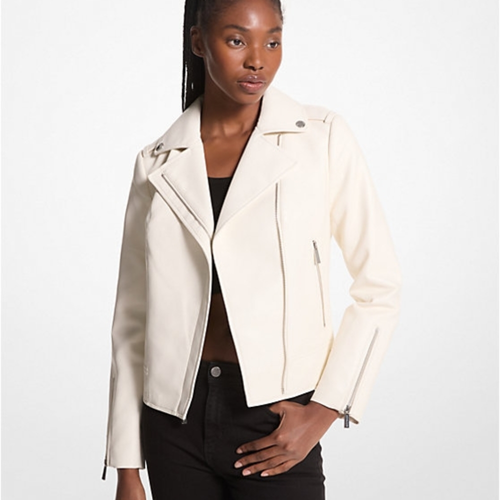 Women's Cream Moto Jacket